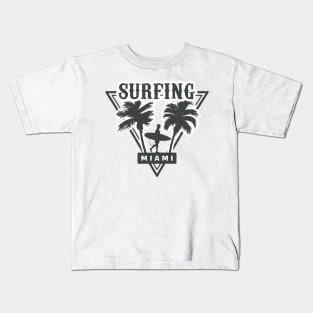 Retro Hawaii Hippie Van Beach Surfer Longboard Aloha Kids T-Shirt